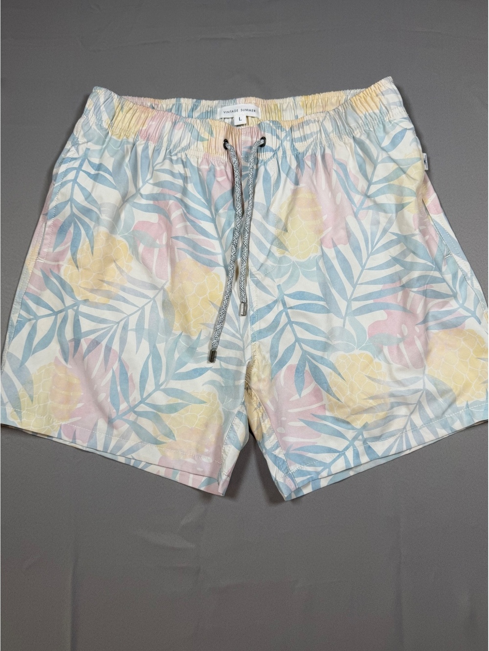 Vintage Summer pastel tropical print swim shorts